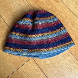 Smartwool Teal, Blue, and White Knit Beanie Cap - Merino Wool Blend